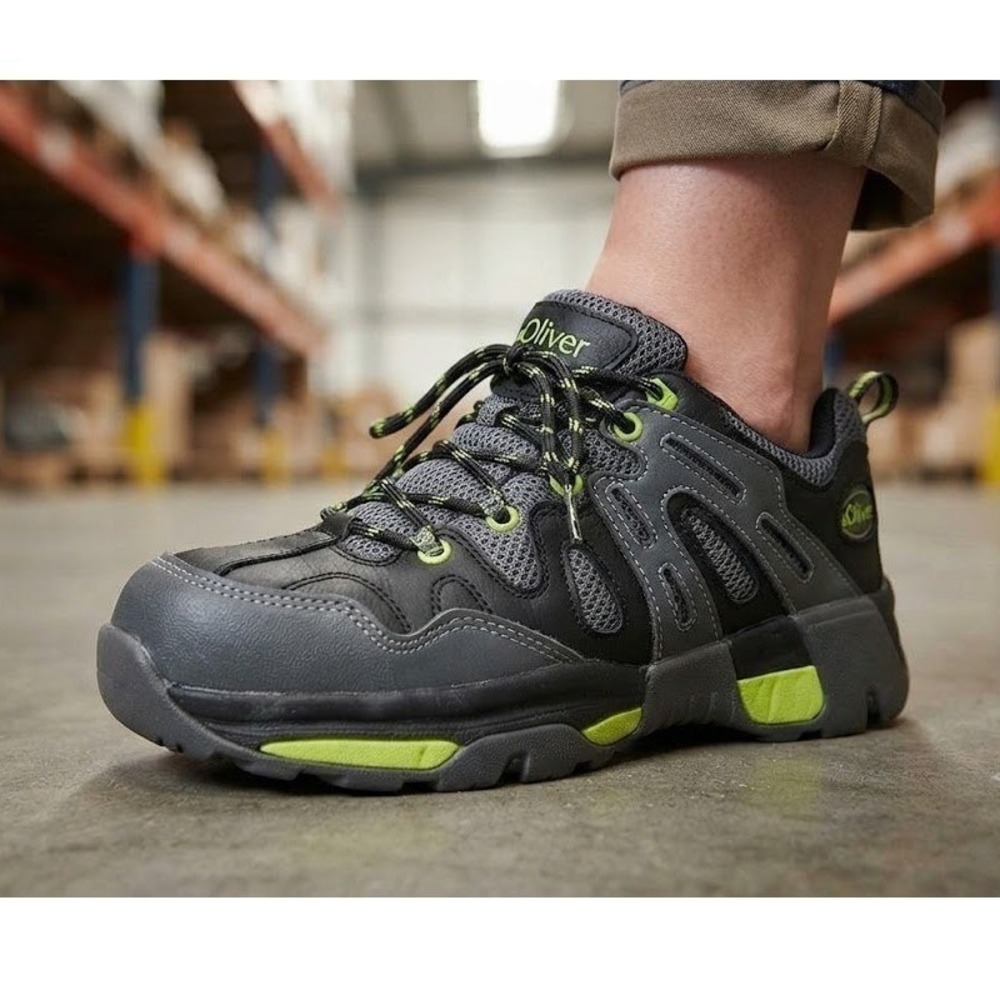 Oliver Women's Steel Toe Work Shoes Size 11 Black Lime Green ASTM F2413-11